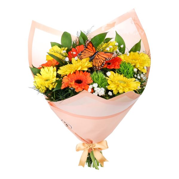 Sarı ve Turuncu Gerbera Buketi
